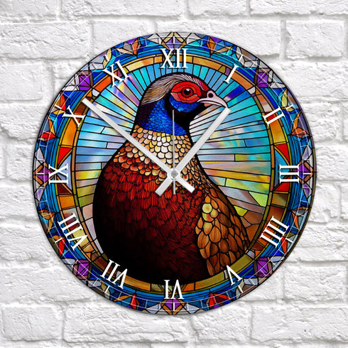 Norman the Pheasant Suncatcher Effect Clock